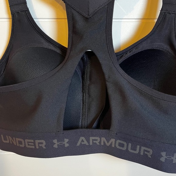 SOLD Sports Bra Black Front Zip Racerback Medium Support Workout 34B - Picture 5 of 7